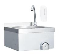vidaXL Lavandino con Rubinetto e Dispenser Sapone in Acciaio Inox