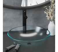 VidaXL Lavandino con Rubinetto e Piletta in Vetro Temperato Satinato