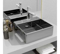 vidaXL Lavandino con Troppopieno 41x41x15 cm in Ceramica Argento
