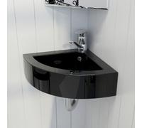 vidaXL Lavandino con Troppopieno 45x32x12,5 cm Nero