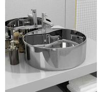 vidaXL Lavandino con Troppopieno 46,5x15,5 cm in Ceramica Argento