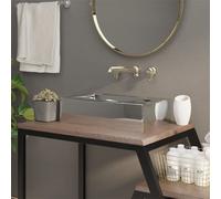 vidaXL Lavandino con Troppopieno 49x25x15 cm in Ceramica Argento