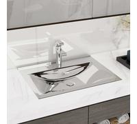 vidaXL Lavandino con Troppopieno 60x46x16 cm in Ceramica Argento