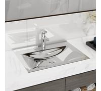 vidaXL Lavandino con Troppopieno 60x46x16 cm in Ceramica Argento