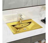 vidaXL Lavandino con Troppopieno 60x46x16 cm in Ceramica Oro