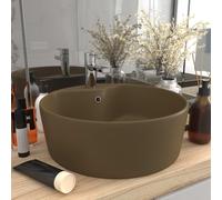 vidaXL Lavandino con Troppopieno Crema Opaco 36x13 cm in Ceramica