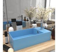 vidaXL Lavandino con Troppopieno in Ceramica Azzurro