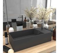 vidaXL Lavandino con Troppopieno in Ceramica Grigio Scuro