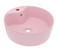 vidaXL Lavandino con Troppopieno Lavello per Bagno Lavabo per Toilette Sanitari Prodotti per Bagno Vaschetta Rosa Opaco 36x13 cm in Ceramica