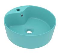 vidaXL Lavandino con Troppopieno Lavello per Bagno Lavabo per Toilette Sanitari Prodotti per Bagno Vaschetta Verde Chiaro Opaco 36x13 cm Ceramica