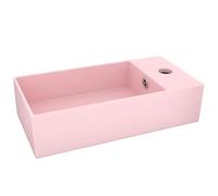 vidaXL Lavandino con Troppopieno Lavello per Bagno Lavabo per Toilette Sanitari Prodotti per Bagno Vaschetta in Ceramica Rosa Opaco