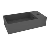 vidaXL Lavandino con Troppopieno Lavello per Bagno Lavabo per Toilette Sanitari Prodotti per Bagno Vaschetta in Ceramica Grigio Scuro