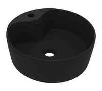 VIDAXL - Lavandino con Troppopieno Nero Opaco 36x13 cm in Ceramica