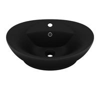 VIDAXL - Lavandino con Troppopieno Ovale Nero Opaco 58,5x39cm Ceramica