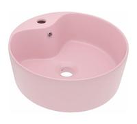 VIDAXL - Lavandino con Troppopieno Rosa Opaco 36x13 cm in Ceramica