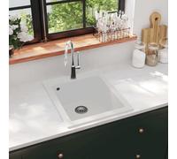 vidaXL Lavandino Cucina Granito 1 Lavello ad Incasso Bianco