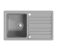 Lavandino Cucina Granito Singolo Con Scolapiatti Reversibile Grigio