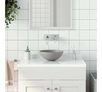 vidaXL Lavandino da Bagno in Ceramica Grigio Chiaro Rotondo