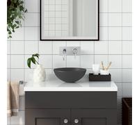 vidaXL Lavandino da Bagno in Ceramica Grigio Scuro Rotondo