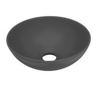 vidaXL Lavandino da Bagno Lavello per Bagno Lavabo per Toilette Sanitari Prodotti per Bagno Vaschetta in Ceramica Grigio Scuro Rotondo