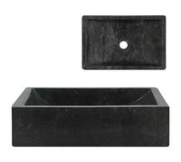 vidaXL Lavello 45x30x12 cm Marmo Lucido Nero