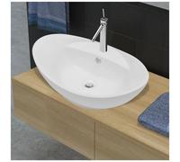 vidaXL - Lavandino da Bagno Ovale in Ceramica Colore Bianco
