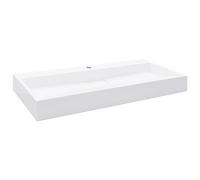 vidaXL Lavandino Design Elegante Ornamentale Innovativo Facile da Pulire di Tendenza Lavello Sanitari 100x46x11 cm Blocco in Marmo Minerale Bianco