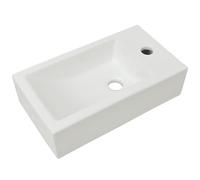 vidaXL Lavandino Foro Rubinetto Rettangolare in Ceramica 46x25,5x12cm Lavabo