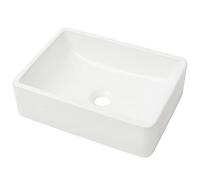 vidaXL Lavabo in ceramica rettangolare bianca