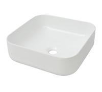 AX Lavandino Bagno toilette 38x38x13,5cm Quadrato Elegante Design Bianco 142338