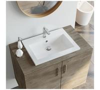 Lavandino in granito 600x450x120 mm bianco
