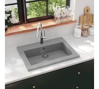 vidaXL Lavandino in Granito 600x450x120 mm Grigio