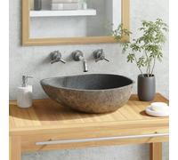vidaXL Lavandino in Pietra di Fiume Ovale (37-46)x(29-36) cm
