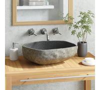 vidaXL Lavandino in Pietra di Fiume Ovale 45-53 cm