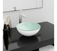 VidaXL Lavandino in Vetro Temperato 30x12 cm Bianco