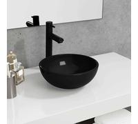 VidaXL Lavandino in Vetro Temperato 30x12 cm Nero