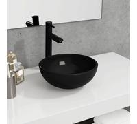 VidaXL Lavandino in Vetro Temperato 30x12 cm Nero