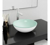 vidaXL Lavandino in Vetro Temperato 35x12 cm Bianco