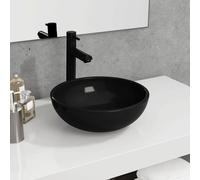 VidaXL Lavandino in Vetro Temperato 35x12 cm Nero