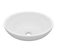 vidaXL Lavandino Lusso Lavello per Bagno Lavabo per Toilette Sanitari Prodotti per Bagno Vaschetta Ovale Bianco Opaco 40x33 cm in Ceramica