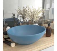 vidaXL Lavandino Lusso Ovale Azzurro Opaco 40x33 cm in Ceramica
