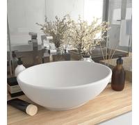 vidaXL Lavandino Lusso Ovale Bianco Opaco 40x33 cm in Ceramica