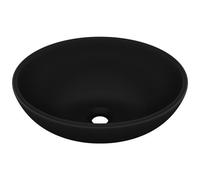 VIDAXL - Lavandino Lusso Ovale Nero Opaco 40x33 cm in Ceramica