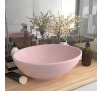 vidaXL Lavandino Lusso Ovale Rosa Opaco 40x33 cm in Ceramica