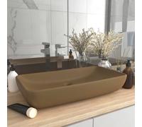 vidaXL Lavandino Lusso Rettangolare Crema Opaco 71x38 cm in Ceramica