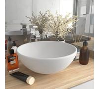 vidaXL Lavandino Lusso Lavello per Bagno Lavabo per Toilette Sanitari Prodotti per Bagno Vaschetta Rotondo Bianco Opaco 32,5x14 cm in Ceramica