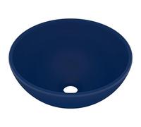 VIDAXL - Lavandino Lusso Rotondo Blu Scuro Opaco 32,5x14 cm in Ceramica
