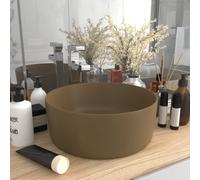 vidaXL Lavandino Lusso Rotondo Crema Opaco 40x15 cm in Ceramica