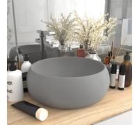 vidaXL Lavandino Lusso Rotondo Grigio Chiaro Opaco 40x15cm in Ceramica