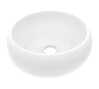 vidaXL Lavandino Lusso Rotondo Lavello per Bagno Lavabo per Toilette Sanitari Prodotti per Bagno Vaschetta Bianco Opaco 40x15 cm in Ceramica